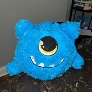 Blue Monster Plush Ball - Fluffy Cyclops